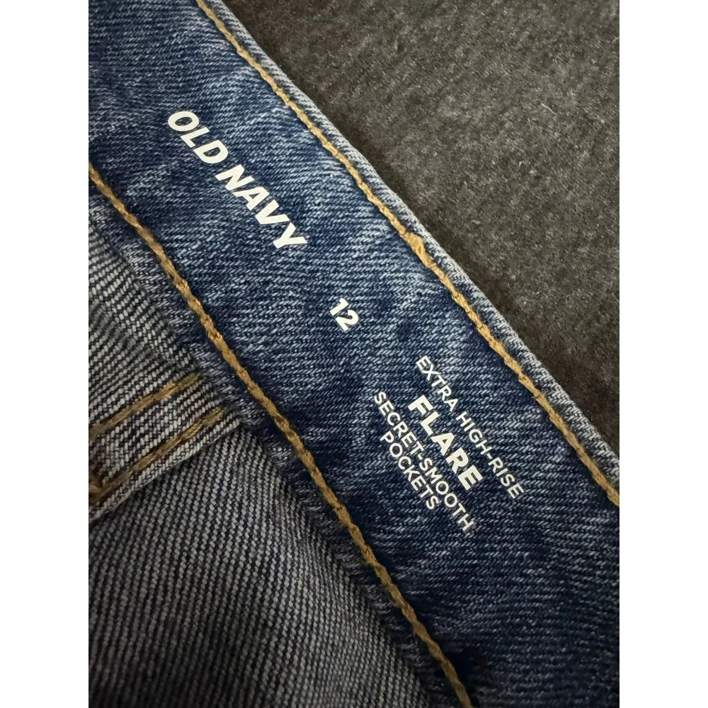 Old Navy Extra High Rise Flare Jeans Womens‎ 12 Medium Clover Blue